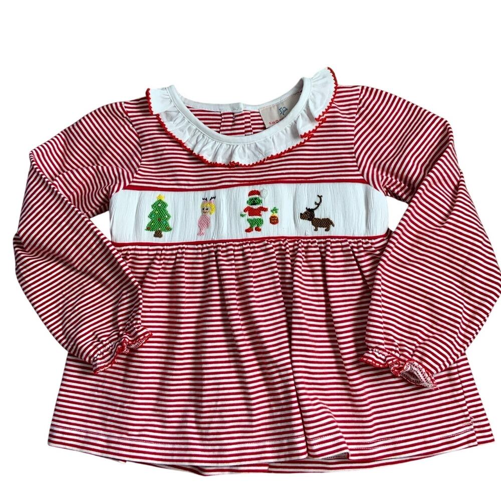 Smockingbird Smocked Grinch Top size‎ 3